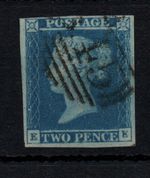 GB QV 1841 2d blue 4 Margins good used WS39678