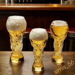 Football Trophy Beer Glass Cup 450/600/800 World Cup Shape Pint Bar Drinking Mug