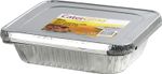 Medium Aluminium Foil Trays with Lids 32 x 26 x 8cm Rectangle Disposable Platter