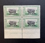 Falkland Islands 1933 KGV SG127 Centenary Marsh Ram ½d Imprint Block Of 4