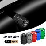 4pcs Car Tire Valve Caps Metal Dustproof Emblem For Ford Focus Fiesta Mondeo