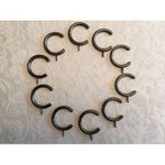 C Split Passing Curtain Rings Wrought Iron 40mm OD 30mm ID for 16-23mm Pole 10pc