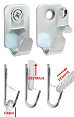HEAVY DUTY STEEL SAFETY PICTURE FRAME MIRROR CANVAS HOOKS 15kg SCREWS & PLUGS