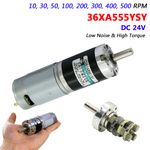 DC12V 24V 36mm Micro Metal Planetary Gearbox Motor Hi Torque 5~500RPM 36XA555YSY