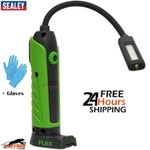 Sealey LEDFLEXG Flexi Rechargeable Inspection Lamp Torch Li-ion 1 COB + Gloves