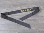 H.M.S Kent Royal Navy Naval Cap Band Tally