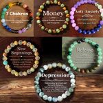 Natural Stone Symbolic Beaded Bracelet Anxiety Relief Protection Money Women Men
