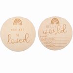 Hello World New Baby Announcement Wooden Plaque, Baby Arrival Sign New Baby Card