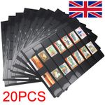 20x Standard Stamp Album Stock Pages Sheets Double Sided 7 Strips 9 Binder Hole