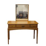 Stag Madrigal Dressing Table With Mirror, Mid Century Wood Vanity