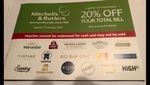 6 x 20% Off Mitchells & Butlers Vouchers EXP 2027 Harvester, Miller & Carter +