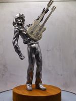 Jimmy Page (Led Zepelin)  Statue- Metalic silver  Finish- By Cavecraft
