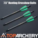 12PACK 7.5" Carbon Bolts Arrows OD 7.5 Spine 350 2pcs Vanes for Outdoor Hunting