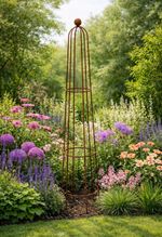 Garden Obelisk Steel Climbing Rose Plant Support Rustic Vintage 210cm