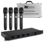 PDP PD524 UHF Wireless Microphone System - 4 Handheld Mics for Events