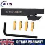  MGEHR1616-3 Lathe Cut-Off Grooving Parting Tool Holder + 4x MGMN300 Inserts Set