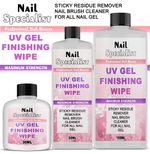 UV Nail Gel Finishing Wipe, Sticky Residue Remover, Cleanser, Brush Cleaner UK