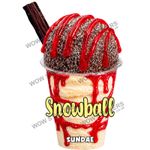 ice cream van sticker Snowball Flake Scoop Sundae decal (choose size)
