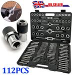 Tap & Die Set 110pc Metric Threading Kit With 2pc Adjustable Tap Socket Set 3/8"