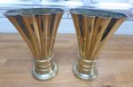 Antique Pair Of Heavy Brass Vases Circa 1920 J Wippel and Co Of Exeter & London