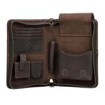 Multiple Compartments Genuine Leather Cigar Case Holder Travel Humidor Set Box