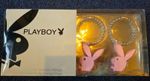 Vintage official Playboy Home pink shower curtain rings set of 12 new