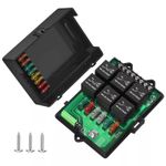 Fuse Relay Box 12V Automotive Universal Fuse Panel with 6 Way Relays and 14 ATC/