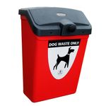 Glasdon Fido 25 L Dog Waste Bin with Graphics - Post Mounted - Hygienic Dog Bin
