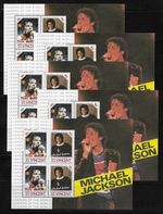 Postage Stamps For Crafting: St. Vincent 1985 Michael Jackson Sheet/4; 5 Pieces