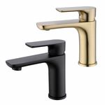 Bathroom Brass Sink Basin Mixer Taps Vanity Flick Faucet Black/Brushed Gold UK