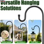 92'' Bird Feeder Pole, M HeavyDuty Shepherds Hooks for Outdoor with 5-Prong Base