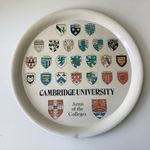 Cambridge University Souvenir Metal Serving Tray bearing Arms of the Colleges