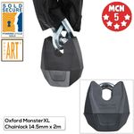 Oxford Monster XL Premium Motorcycle Chain & Padlock Security 2M x 14.5mm