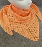 Handmade Peach Crochet Triangle Scarf Shawl Wrap, Acrylic, Solid, size 4-7 years