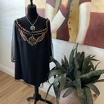 NWT Vintage Collection Fancy Embroidered Tunic Black Chiffon Off The Shoulder XL