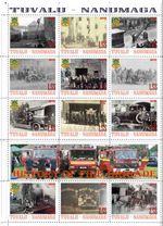 Stamp sheet Tuvalu Nanumaga Fire Brigades History 2010 Firefighters Fire Man