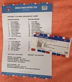 Carlisle United v Sutton United  ~Ticket/Teamsheet ~ 2025-26 ~ National League