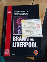 Cup Winners Cup  1996/97  BRANN BERGEN V LIVERPOOL FC  & Ticket 1/4 FINAL (24)