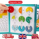 Math Manipulative Magnetic Wooden Fraction Book Educational Math Learning Toy UK