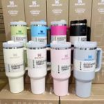 2025 Autumn Large Capacity Water 40 Oz Cup Handle Straw Insulated Bottle Mug