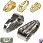 10x Stainless Steel Gold Snap Bails Pendant Clasps & Pinch Clips Findings    246