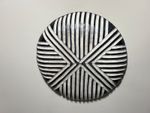 African Shield, Geometric Wall Art, Round Shield 12" African Art Deco
