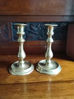 Antique Pair Of Solid Brass Metal Candlesticks 17 CMS Tall ( B ) 