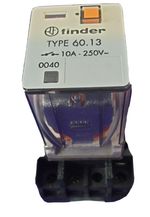 Finder 60.13 6013 Relay and Socket 3PDT 10A 10 Amp 250V 24V AC Coil 11 Pin