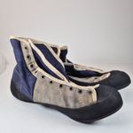 Super EB Gratton Vintage Climbing Shoes Size 11 Blue Tan Suede Canvas France
