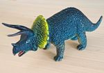Vintage AAA Dinosaur Figurine Toy - Plastic, Black & Green with Red Horns