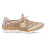 Rieker Womens Shoes Gold Adults Ladies Flat Casual Adjustable Antistress SIZE