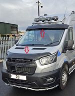 Sun Visor And Bug Guard Solid Black ABS For Ford Transit MK8 2019-2023