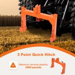 3 Point Quick Hitch 3000lbs Capacity Tractor Quick Hitch 5 Level Adjustment