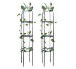 Garden Arch Obelisks 2 Pack 1.9M Tall Green Large Metal Frame Plants Flowers Veg